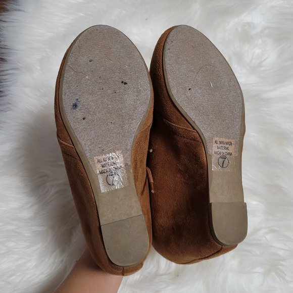 Soda Faux Suede Wedge Booties Camel Brown Round Toe Lace Up Womens Casual 7 - Picture 4 of 9